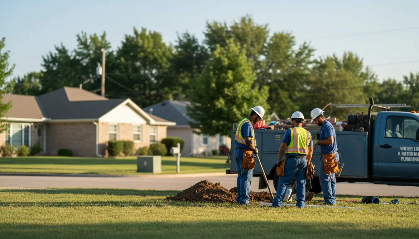 Residential water line and bathroom plumbing service in Evansville, MN